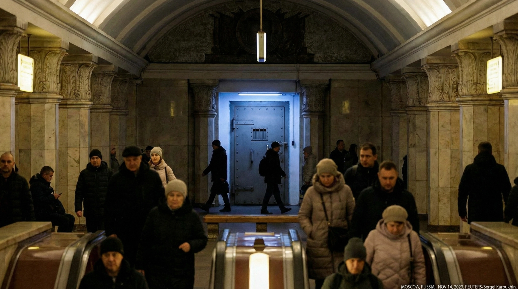 Hidden entrance to the rumored Metro-2 system in Moscow.