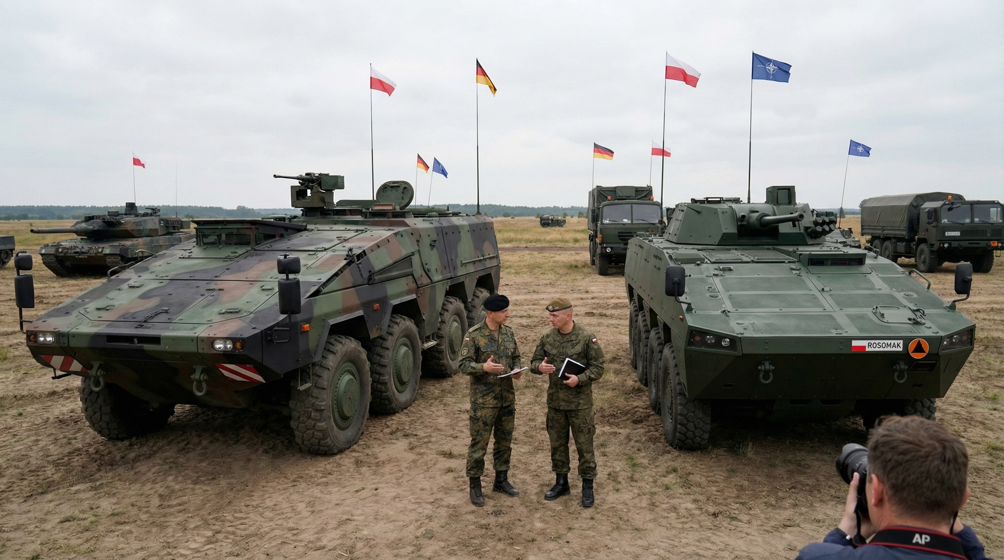 GTK Boxer and Polish Rosomak at a military exhibition in Poland
